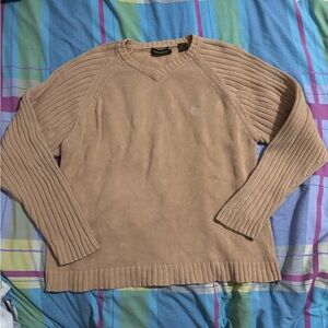 Timberland Men's V-Neck Tan Sweater L